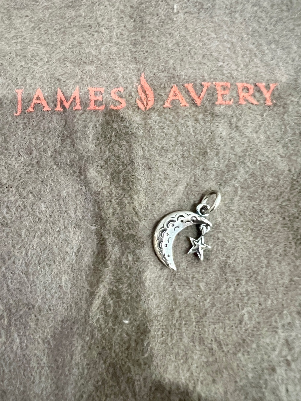 James Avery Silver Moon and Star Charm Pendant